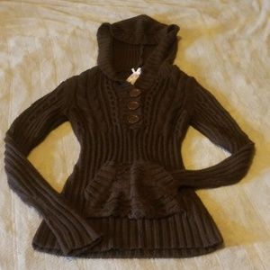 Brown knit Vanity knit hoodie